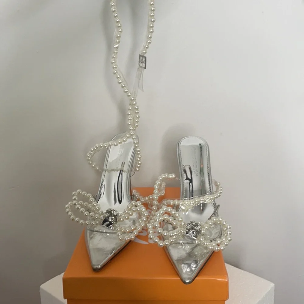 Public Desire Damaged Crystals Missing Size 9 crystal embellished pointed toe - Picture 2 of 12